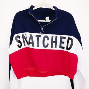 “Snatched” oversized block print pullover